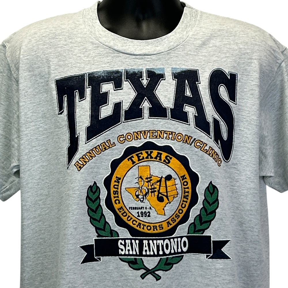 Vintage 90s Texas Music Educators Association T Shirt TMEA USA Gray XL X-Large